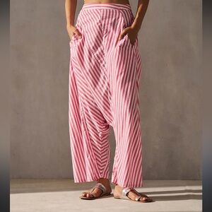 NICO BAR Souk Drop Crotch Pants - Fuchsia & Ivory